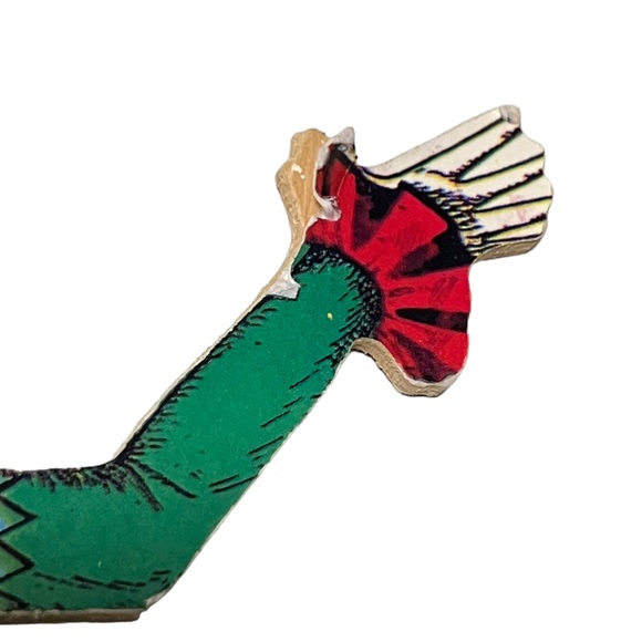 Vintage 80's Susan Feves Jester Clown Jumping Jack PullString Christmas Ornament - Picture 8 of 9